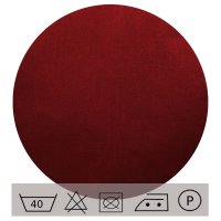 Kissenbezug rund 80 cm bordeaux Leinenoptik Kissenhülle Struktur Deko Kissen