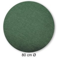 Kissenbezug rund 80 cm grün dunkel Leinenoptik Kissenhülle Struktur Deko Kissen