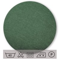 Kissenbezug rund 80 cm grün dunkel Leinenoptik Kissenhülle Struktur Deko Kissen
