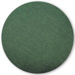 Kissenbezug rund 80 cm grün dunkel Leinenoptik Kissenhülle Struktur Deko Kissen