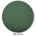 Kissenbezug rund 80 cm grün dunkel Leinenoptik Kissenhülle Struktur Deko Kissen