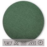Kissenbezug rund 80 cm grün dunkel Leinenoptik Kissenhülle Struktur Deko Kissen