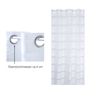 Vorhang Ösen 140x245 cm halb transparent Voile Gardine mit Streifen e