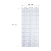 Vorhang Ösen 140x245 cm halb transparent Voile Gardine mit Streifen e | Fertiggardinen