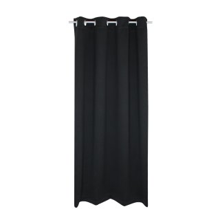 Verdunkelungsvorhang Ösen 140 x 175 cm Schwarz Vorhang blickdicht Gardine abdunkelnd wärmeisolierend
