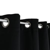 Verdunkelungsvorhang Ösen 140 x 175 cm Schwarz Vorhang blickdicht Gardine abdunkelnd wärmeisolierend