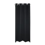 Verdunkelungsvorhang Ösen 140 x 175 cm Schwarz Vorhang blickdicht Gardine abdunkelnd wärmeisolierend