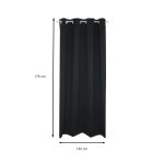 Verdunkelungsvorhang Ösen 140 x 175 cm Schwarz Vorhang blickdicht Gardine abdunkelnd wärmeisolierend