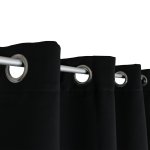 Verdunkelungsvorhang Ösen 140 x 175 cm Schwarz Vorhang blickdicht Gardine abdunkelnd wärmeisolierend