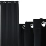Verdunkelungsvorhang Ösen 140 x 175 cm Schwarz Vorhang blickdicht Gardine abdunkelnd wärmeisolierend