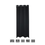 Verdunkelungsvorhang Ösen 140 x 175 cm Schwarz Vorhang blickdicht Gardine abdunkelnd wärmeisolierend