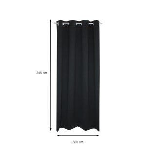 Verdunkelungsvorhang Ösen 300 x 245 cm Schwarz Vorhang blickdicht Gar, 49,95 €