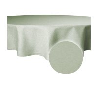 Tischdecke rund 140 cm hellgrün Leinenoptik Lotuseffekt Tischwäsche Wasserabweisend