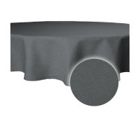 Tischdecke rund 140 cm anthrazit Leinenoptik Lotuseffekt Tischwäsche Wasserabweisend
