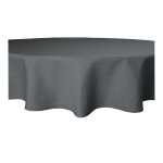 Tischdecke rund 140 cm anthrazit Leinenoptik Lotuseffekt Tischwäsche Wasserabweisend