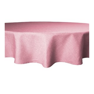 Tischdecke rund 140 cm altrosa Leinenoptik Lotuseffekt Tischwäsche Wasserabweisend