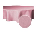 Tischdecke rund 140 cm altrosa Leinenoptik Lotuseffekt Tischwäsche Wasserabweisend
