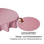 Tischdecke rund 140 cm altrosa Leinenoptik Lotuseffekt Tischwäsche Wasserabweisend