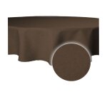 Tischdecke rund 160 cm braun Leinenoptik Lotuseffekt Tischwäsche Wasserabweisend