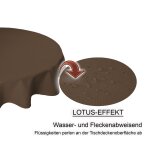 Tischdecke rund 160 cm braun Leinenoptik Lotuseffekt Tischwäsche Wasserabweisend