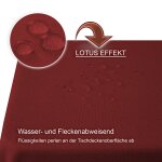 Tischdecke rechteckig 110x220 cm bordeaux Leinenoptik Lotuseffekt Tischwäsche