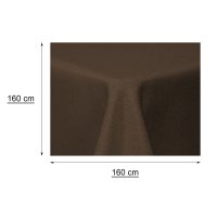 Tischdecke quadratisch 160x160 cm braun Leinenoptik Lotuseffekt Tischwäsche