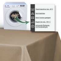 Tischdecke quadratisch 160x160 cm braun Leinenoptik Lotuseffekt Tischwäsche
