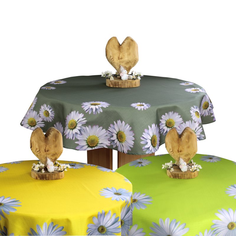 Tischdecke 150 cm rund Frühling Gänseblümchen Margeriten Blumen Mitte, 14,95 €