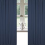 Verdunklungsgardine navy blau 135x175 Kräuselband Vorhang blickdicht Blackout Gardine