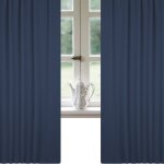 Verdunklungsgardine Blackout Kräuselband Vorhang 135 x 245 Gardine navy blau