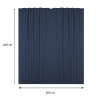Verdunklungsvorhang navy blau 295x245 cm Kräuselband extra breit Vorhang Gardine