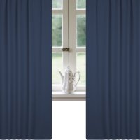 Verdunklungsvorhang navy blau 295x245 cm Kräuselband extra breit Vorhang Gardine