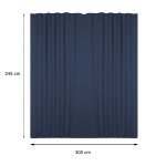 Verdunklungsvorhang navy blau 295x245 cm Kräuselband extra breit Vorhang Gardine