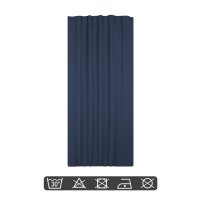 Verdunkelungsvorhang Kräuselband 140 x 245 cm Navy Blau Vorhang blickdicht abdunkelnd Gardine wärmeisolierend