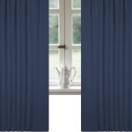 Verdunkelungsvorhang Kräuselband 140 x 175 cm Navy Blau Vorhang blickdicht abdunkelnd Gardine wärmeisolierend