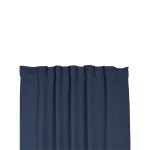 Verdunkelungsvorhang Kräuselband 140 x 175 cm Navy Blau Vorhang blickdicht abdunkelnd Gardine wärmeisolierend