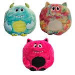 Monster Kuschelkissen Plüsch Kinder Kissen in Pink Dekokissen mit Füllung ca. 45 cm Autokissen