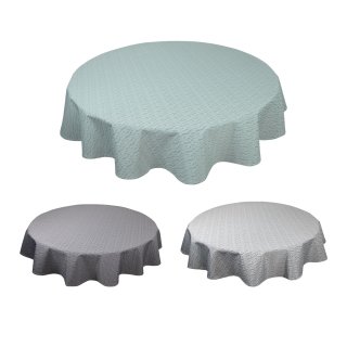 Tischdecke Outdoor ø 145 cm rund Jacquard wasserabweisend Garten Terrasse Balkon