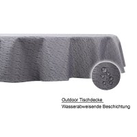 Tischdecke Outdoor ø 145 cm rund Jacquard wasserabweisend Garten Terrasse Balkon