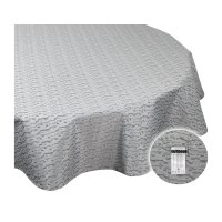 Tischdecke Outdoor ø 145 cm rund Jacquard wasserabweisend Garten Terrasse Balkon