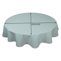 Tischdecke Outdoor ø 145 cm rund Jacquard wasserabweisend Garten Terrasse Balkon