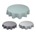 Tischdecke Outdoor ø 145 cm rund Jacquard wasserabweisend Garten Terrasse Balkon