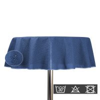 Gartentischdecke 160 cm rund blau outdoor wasserfest Garten Tischdecke abwischbar PVC