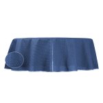 Gartentischdecke 160 cm rund blau outdoor wasserfest Garten Tischdecke abwischbar PVC