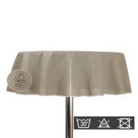 Gartentischdecke 160 cm rund beige outdoor wasserfest Garten Tischdecke abwischbar PVC