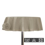 Gartentischdecke 160 cm rund beige outdoor wasserfest Garten Tischdecke abwischbar PVC