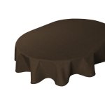 Tischdecke oval braun 135x180 cm Leinenoptik Lotuseffekt Tischwäsche Wasserabweisend Tischtuch