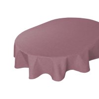 Tischdecke oval altrosa 135x180 cm Leinenoptik Lotuseffekt Tischwäsche Wasserabweisend Tischtuch
