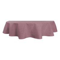 Tischdecke oval altrosa 160x220 cm Leinenoptik...