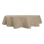 Tischdecke oval beige natur 160x220 cm Leinenoptik Lotuseffekt Tischwäsche Wasserabweisend Tischtuch